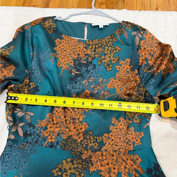 Baltic Born Teal Maxi Dress with Rust Floral Print - Picture 6 of 8